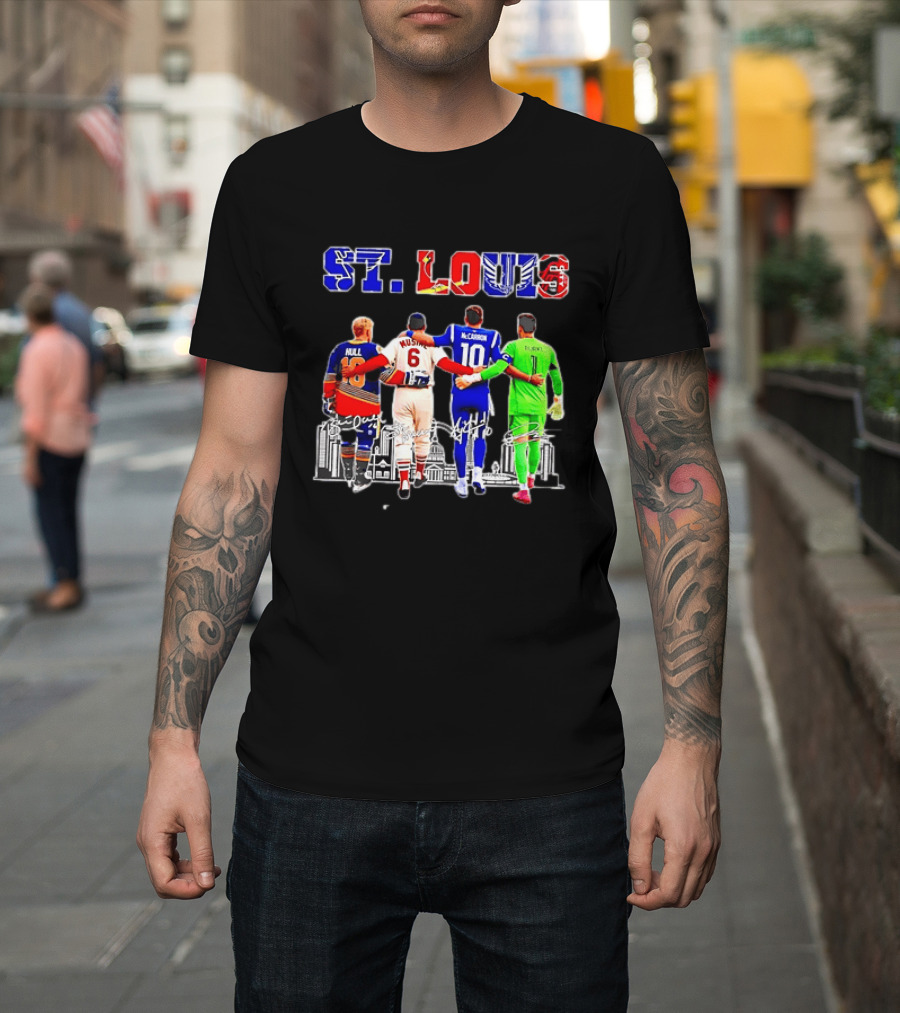 St Louis Hull Musial McCarron Berube Sports Team Players United Iconic City Skyline T-Shirt