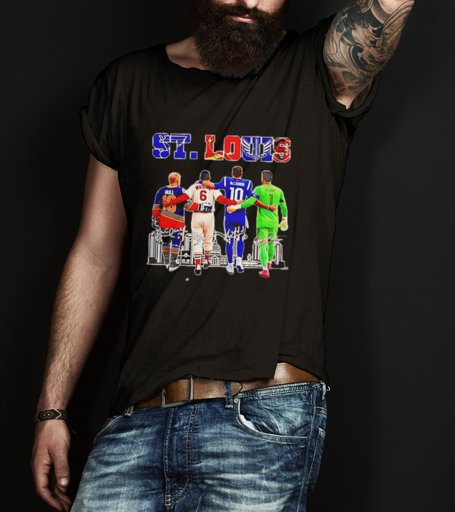 St Louis Hull Musial McCarron Berube Sports Team Players United Iconic City Skyline T-Shirt
