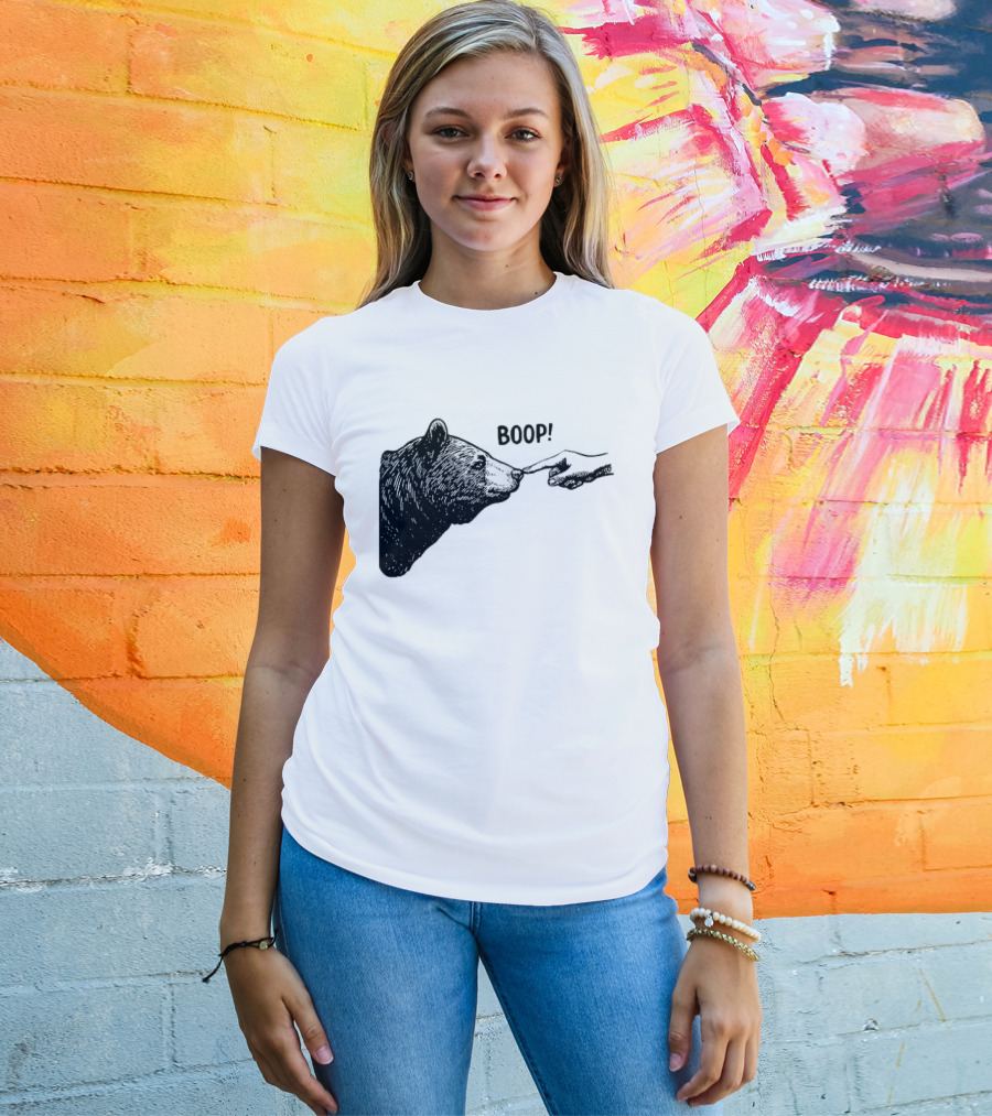 Bear Boop Finger Touching Nose T-Shirt