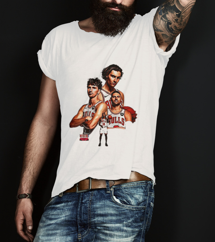 Classic Chicago Bulls NBA 2025 Season Opener Players Montage T-Shirt