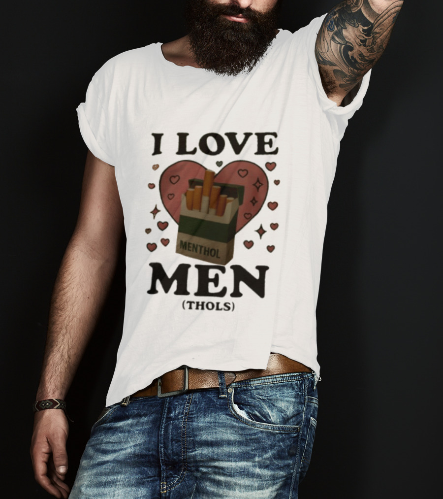 I Love Menthol Cigarettes Heart Cartoon Pack T-Shirt