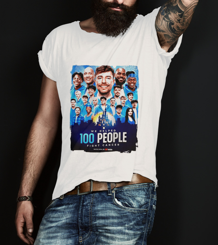 Mrbeast We Helped 100 People Fight Cancer YouTube Video Collaboration T-Shirt