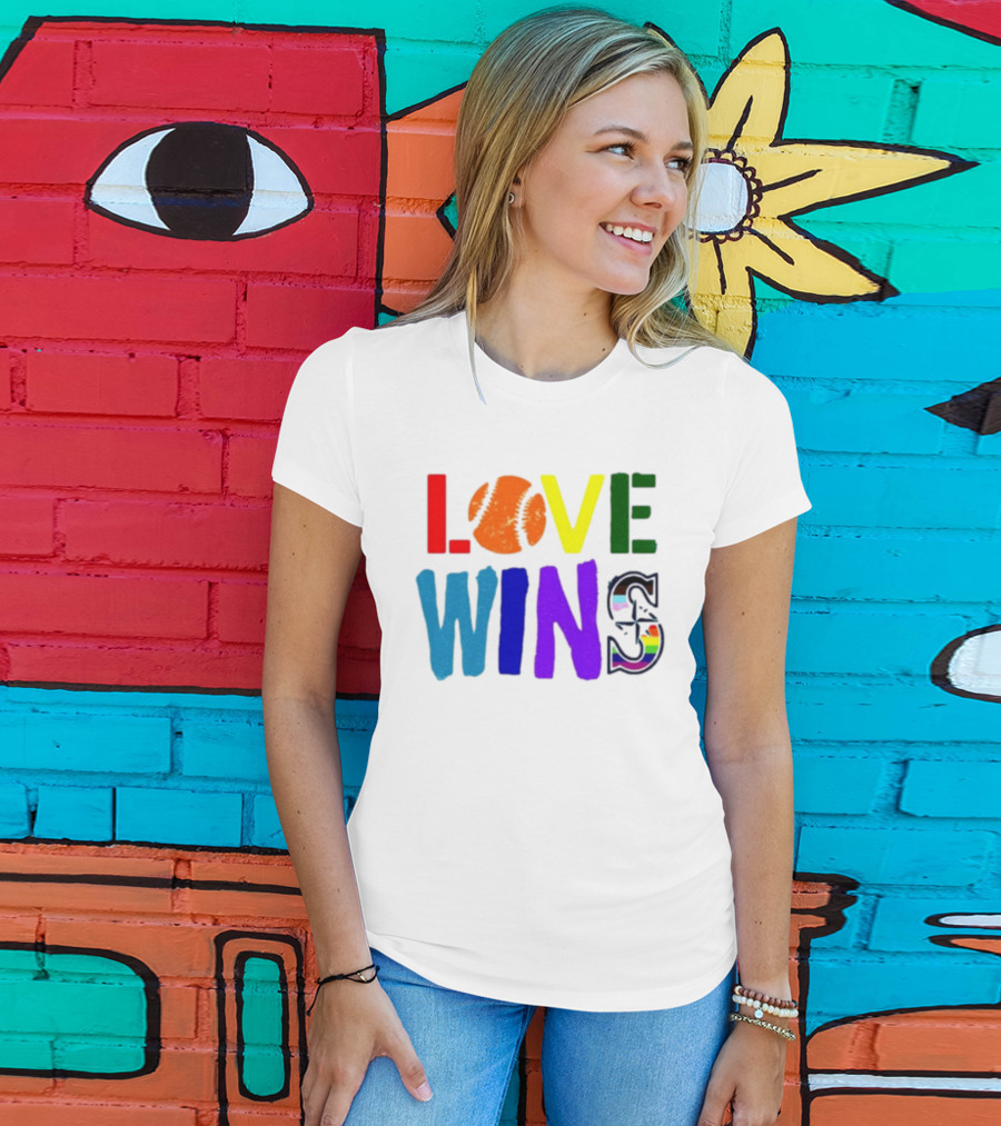 Julio Rodriguez Love Wins Seattle Mariners MLB Baseball T-Shirt