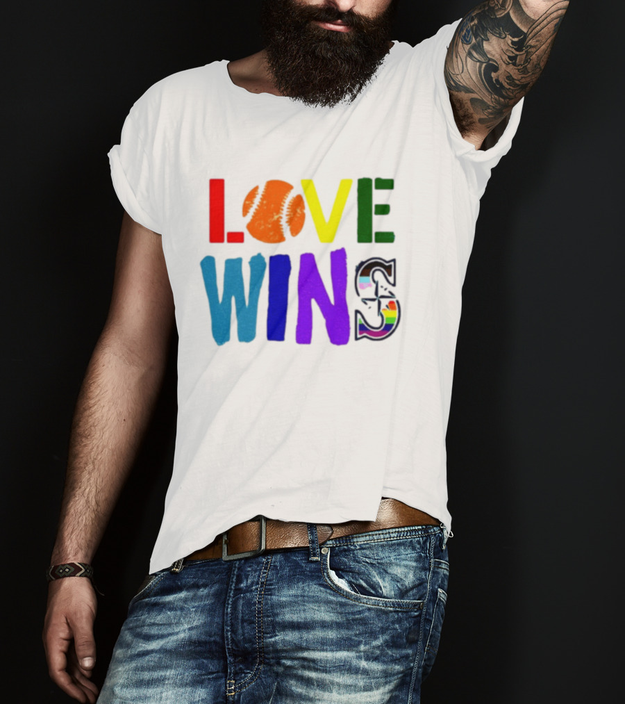 Julio Rodriguez Love Wins Seattle Mariners MLB Baseball T-Shirt