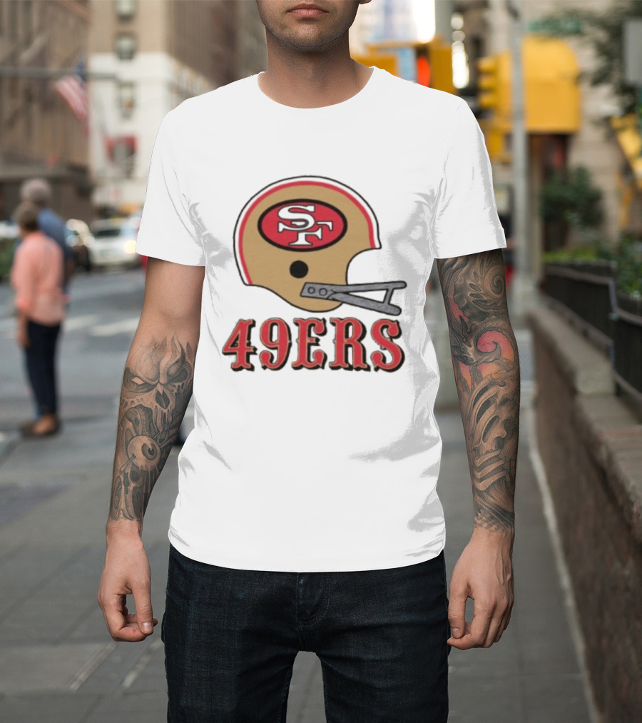 San Francisco 49ers SF Gold Helmet Big 49ers T-Shirt