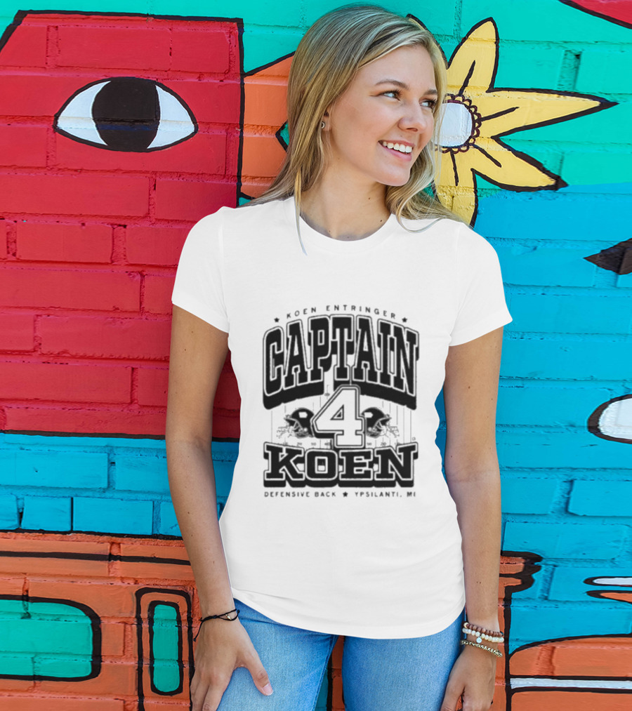 Koen Entringer Captain 4 Iowa Hawkeyes Defensive Back Ypsilanti MI T-Shirt