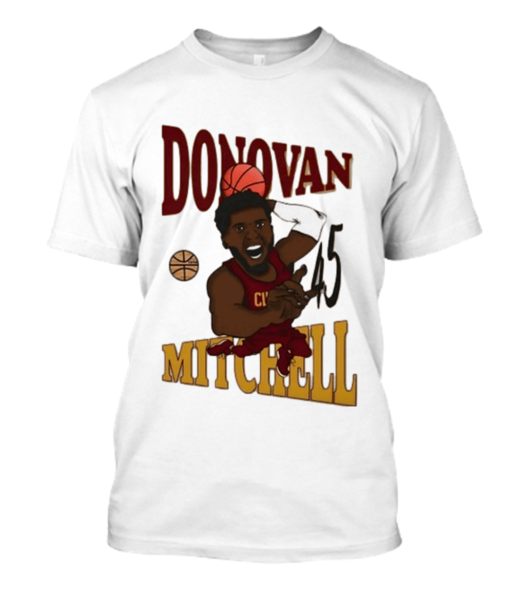 Donovan Mitchell Cleveland Cavaliers Basketball Number 45 Dunking T-Shirt