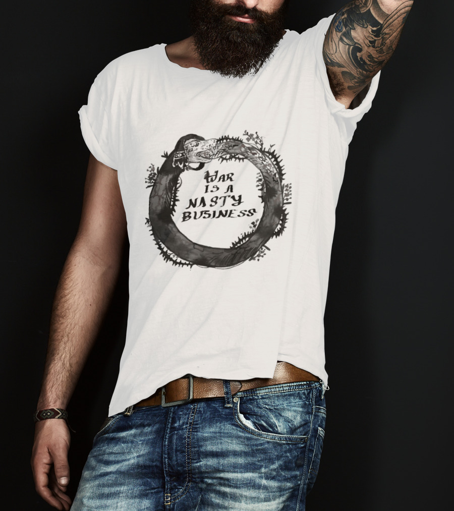 War Is A Nasty Business Ouroboros Serpent Circle T-Shirt