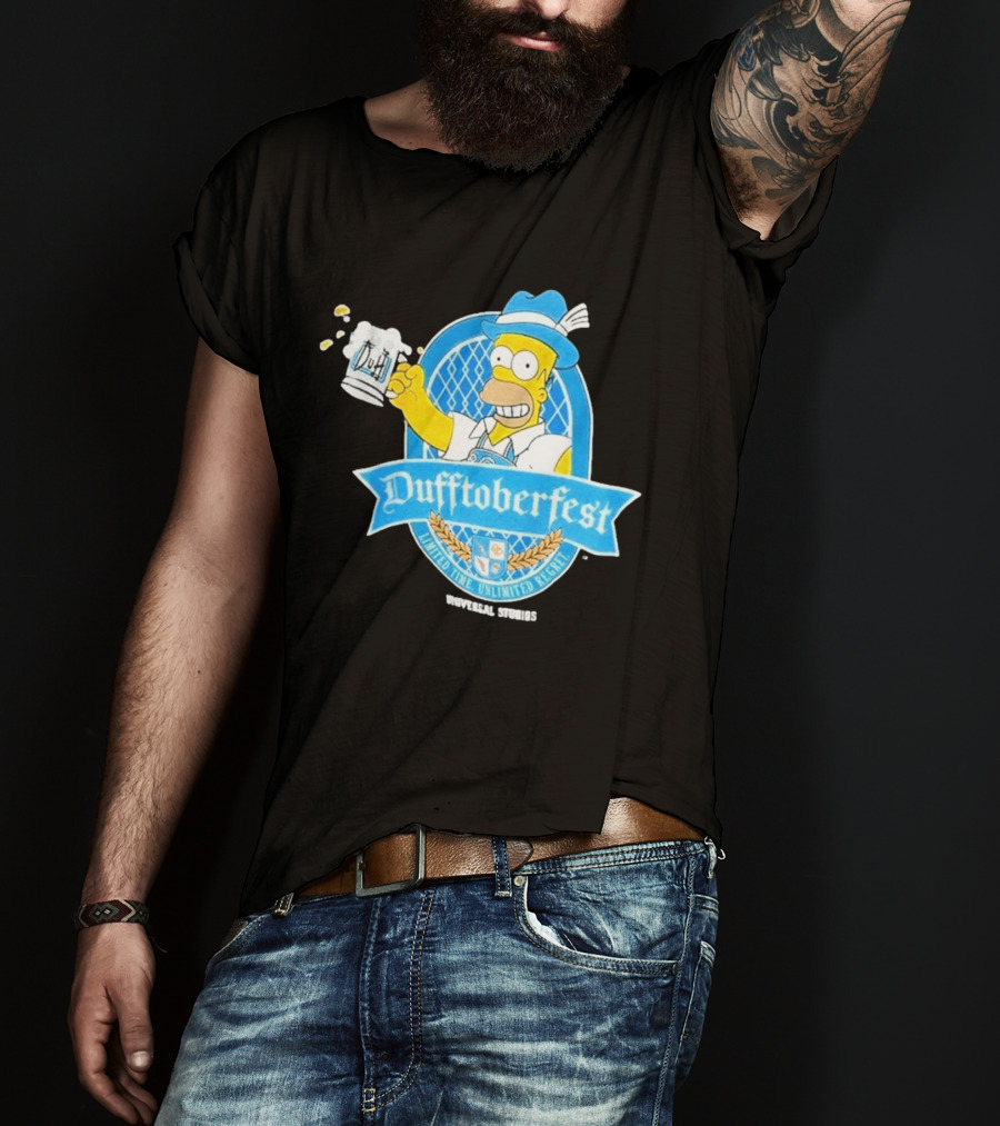 Simpsons Homer Dufftoberfest Universal Studios Unlimited Time Unlimited Regret T-Shirt