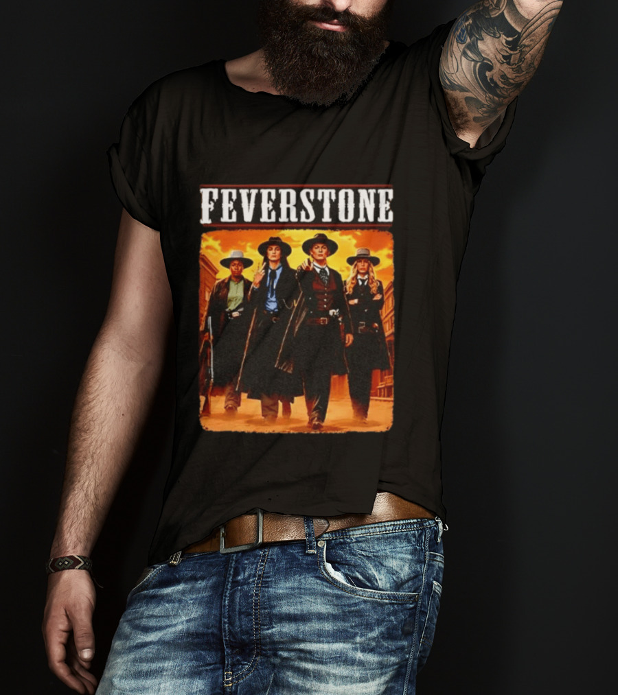 Feverstone Western Outlaws Indiana Fever WNBA Players As Gunfighter Team T-Shirt