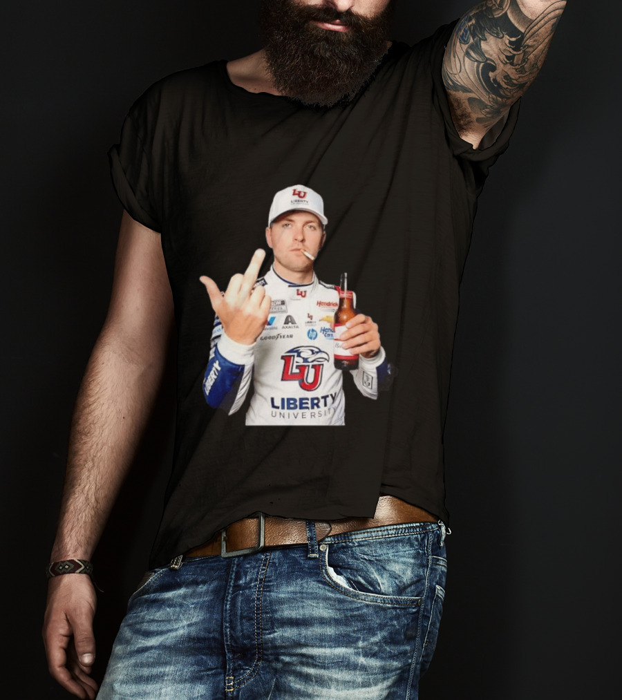 William Byron Liberty University Middle Finger Hendrick Motorsports NASCAR T-Shirt