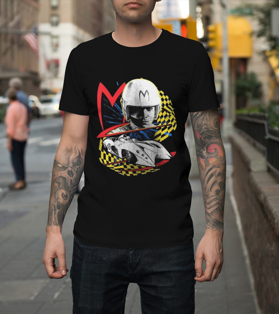 World Racing League WRL Speed Racer Mach 5 Checkered Flag Racing T-Shirt
