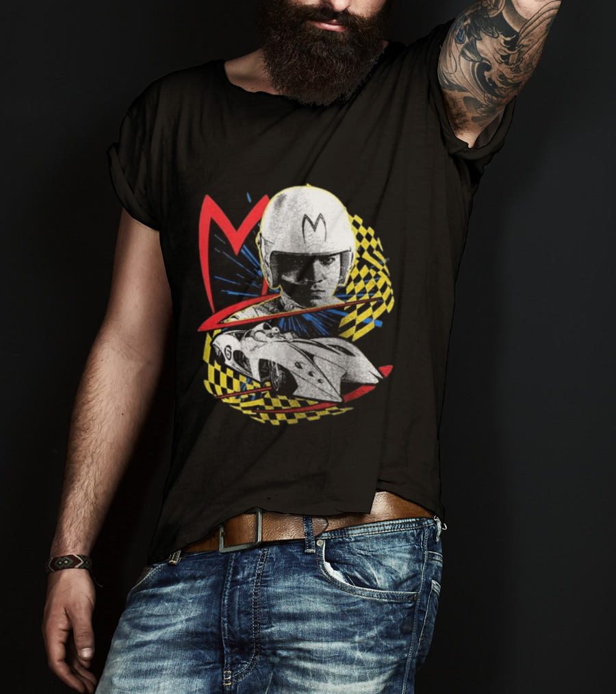 World Racing League WRL Speed Racer Mach 5 Checkered Flag Racing T-Shirt
