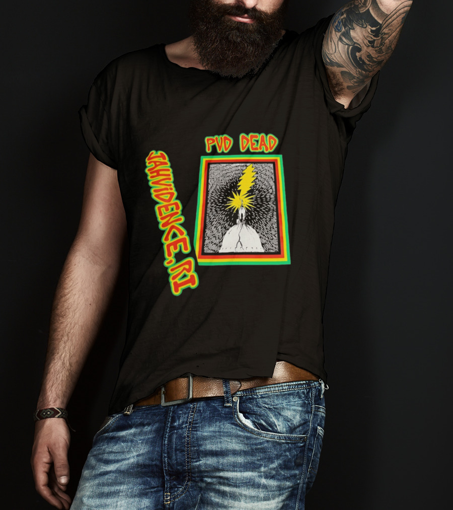PVD Dead Jahvidence RI Providence Graphic Lightning Bolt T-Shirt