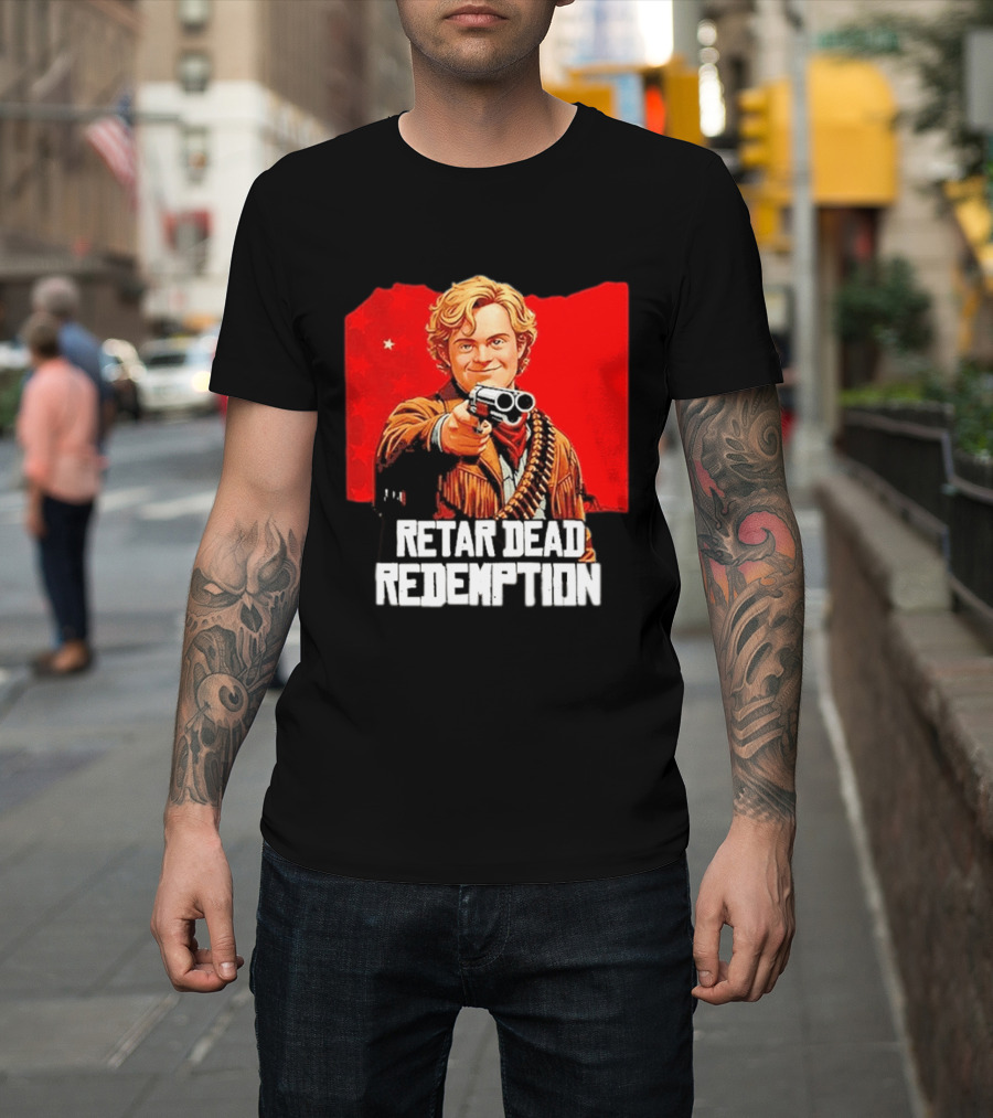 Retar Dead Redemption Western Cowboy And Revolver T-Shirt
