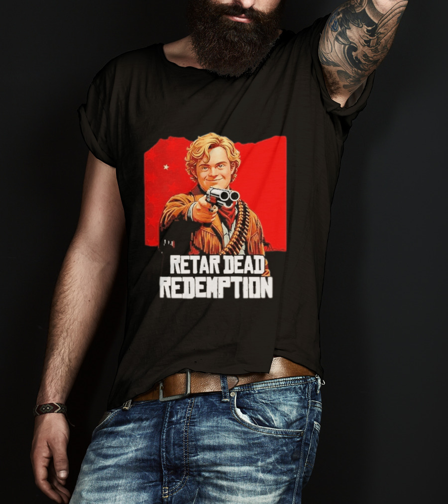 Retar Dead Redemption Western Cowboy And Revolver T-Shirt