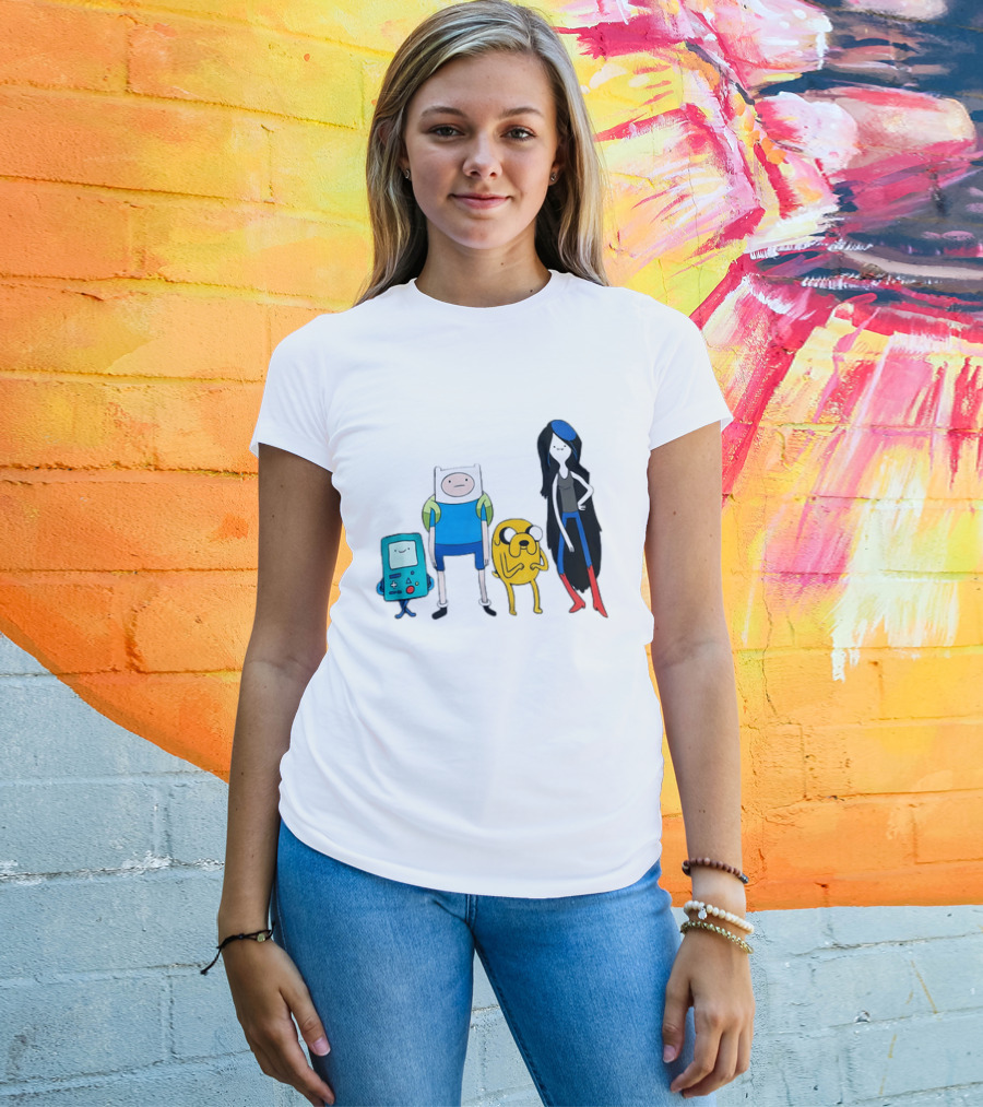 Adventure Time Finn Jake BMO Marceline Character Lineup T-Shirt