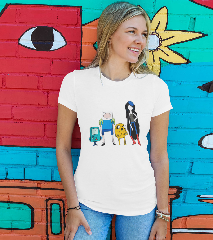 Adventure Time Finn Jake BMO Marceline Character Lineup T-Shirt