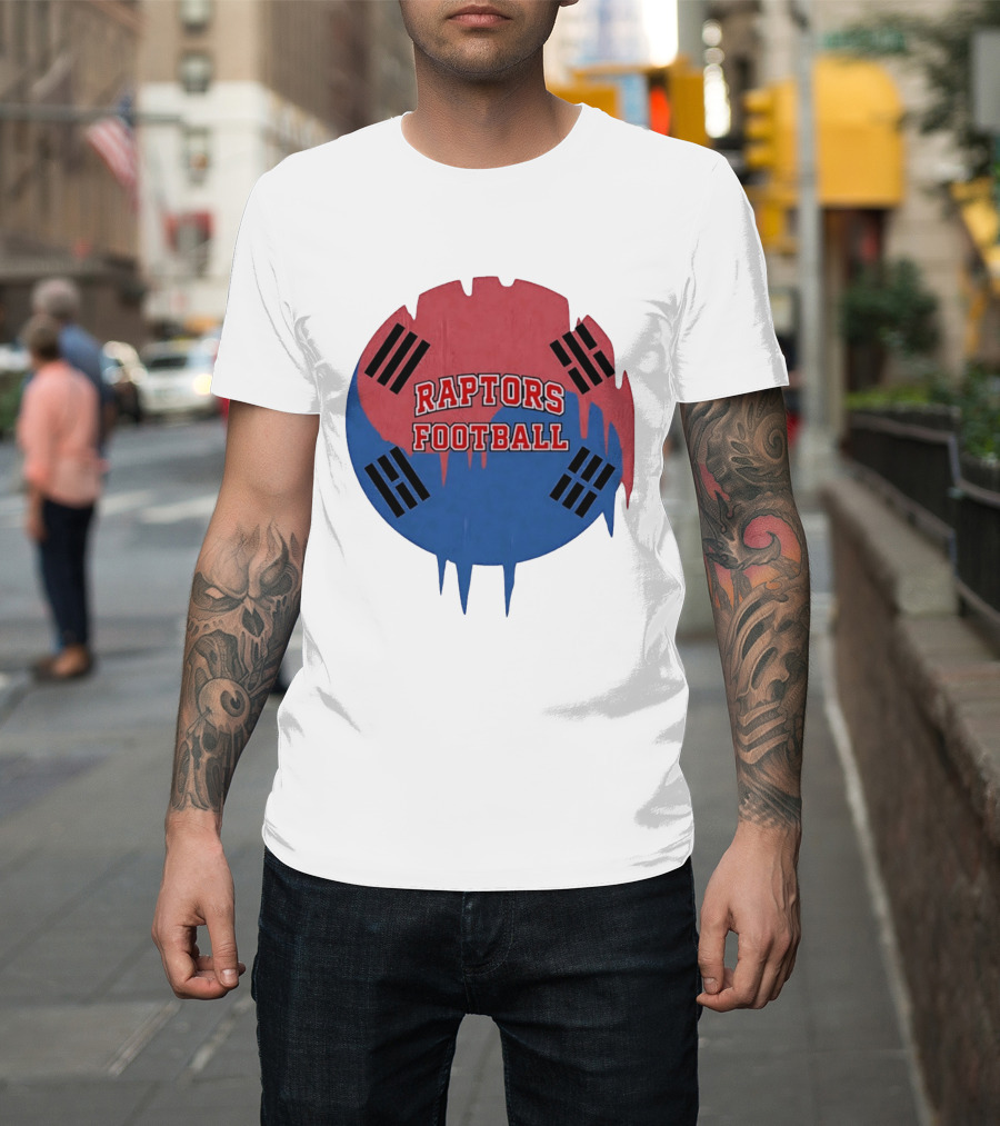 Raptors Football South Korean Flag Color T-Shirt