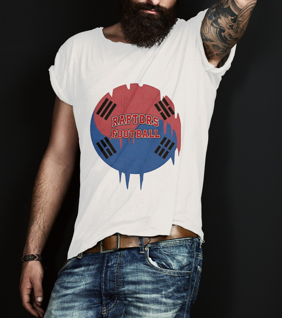 Raptors Football South Korean Flag Color T-Shirt