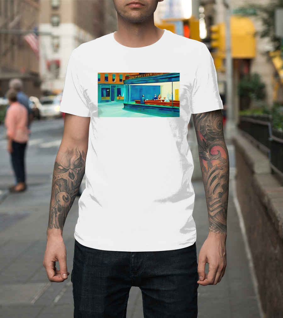 Philly Diner Institute Chicago Edward Hopper Scene T-Shirt