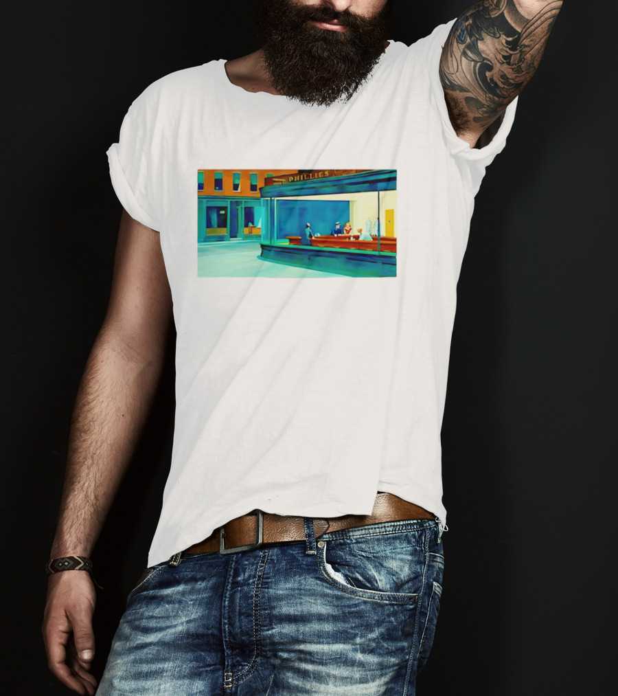 Philly Diner Institute Chicago Edward Hopper Scene T-Shirt