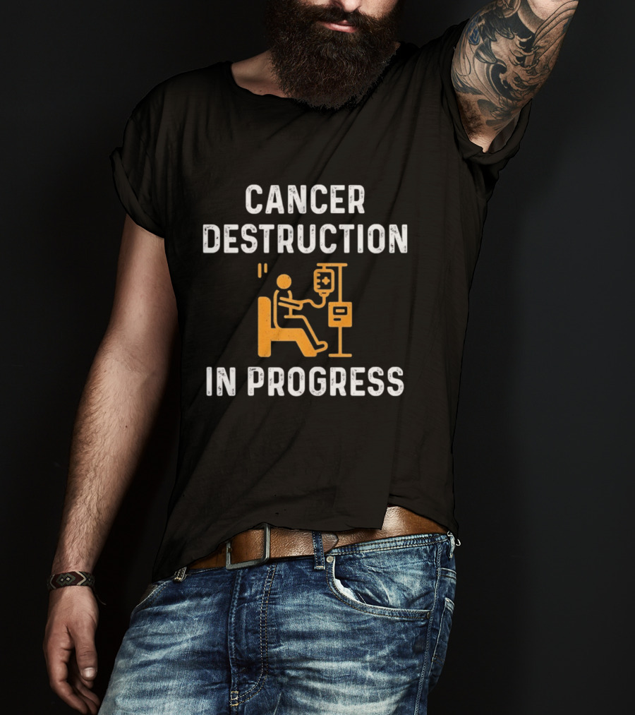 Cancer Destruction In Progress Chemotherapy Chair T-Shirt