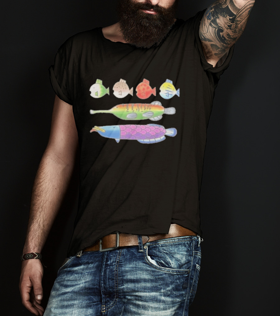 Fishing Minigame Fish Colorful Cartoon T-Shirt