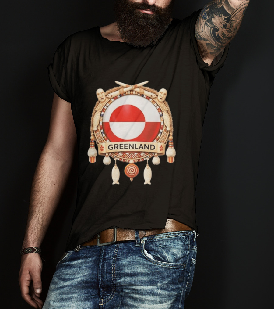 Greenland Native Heritage Circle Emblem Celebrating Cultural T-Shirt