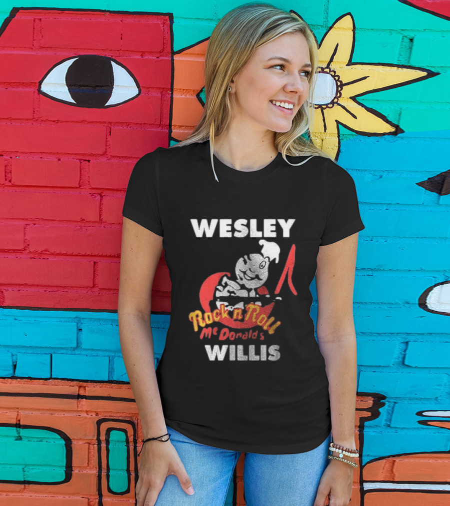 Wesley Willis McDonald's Rock N Roll Cartoon Character Moon T-Shirt