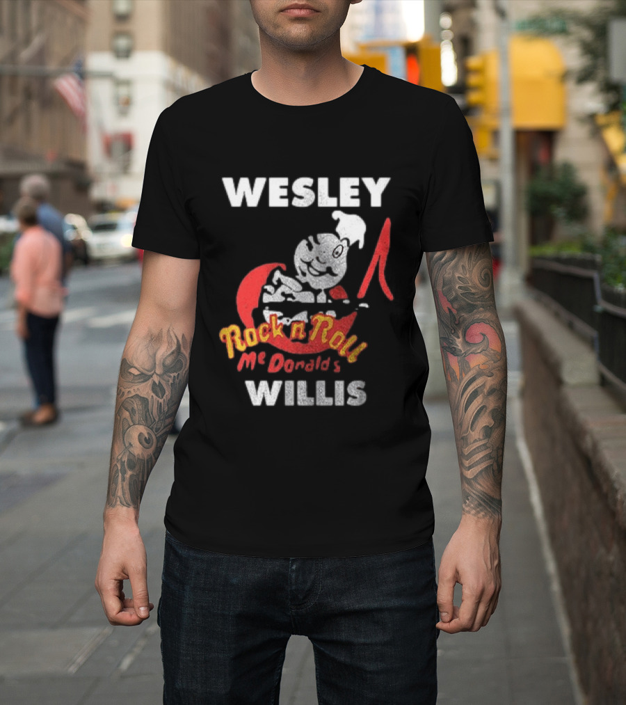 Wesley Willis McDonald's Rock N Roll Cartoon Character Moon T-Shirt