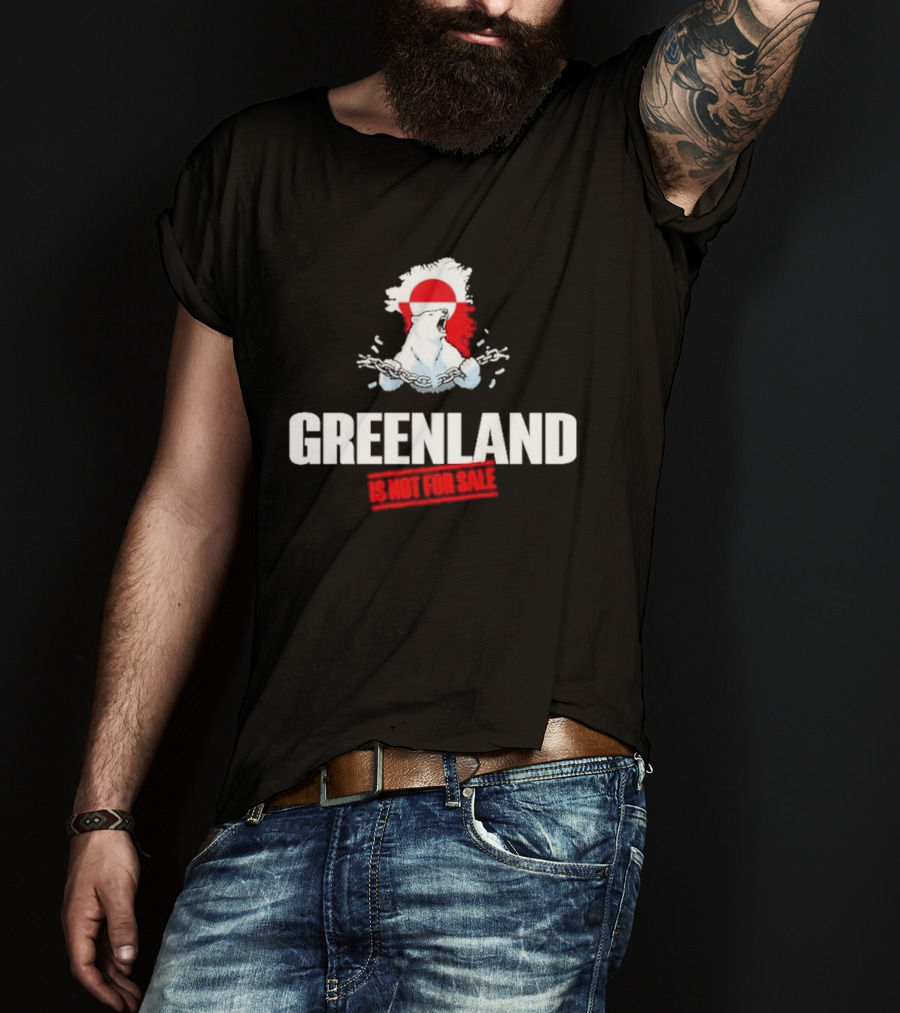 Greenland Is Not For Sale Polar Bear Art With Red Circle T-Shirt