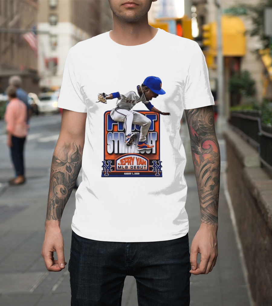 New York Mets Jepry Yan MLB Debut First Strikeout August 1 2008 T-Shirt