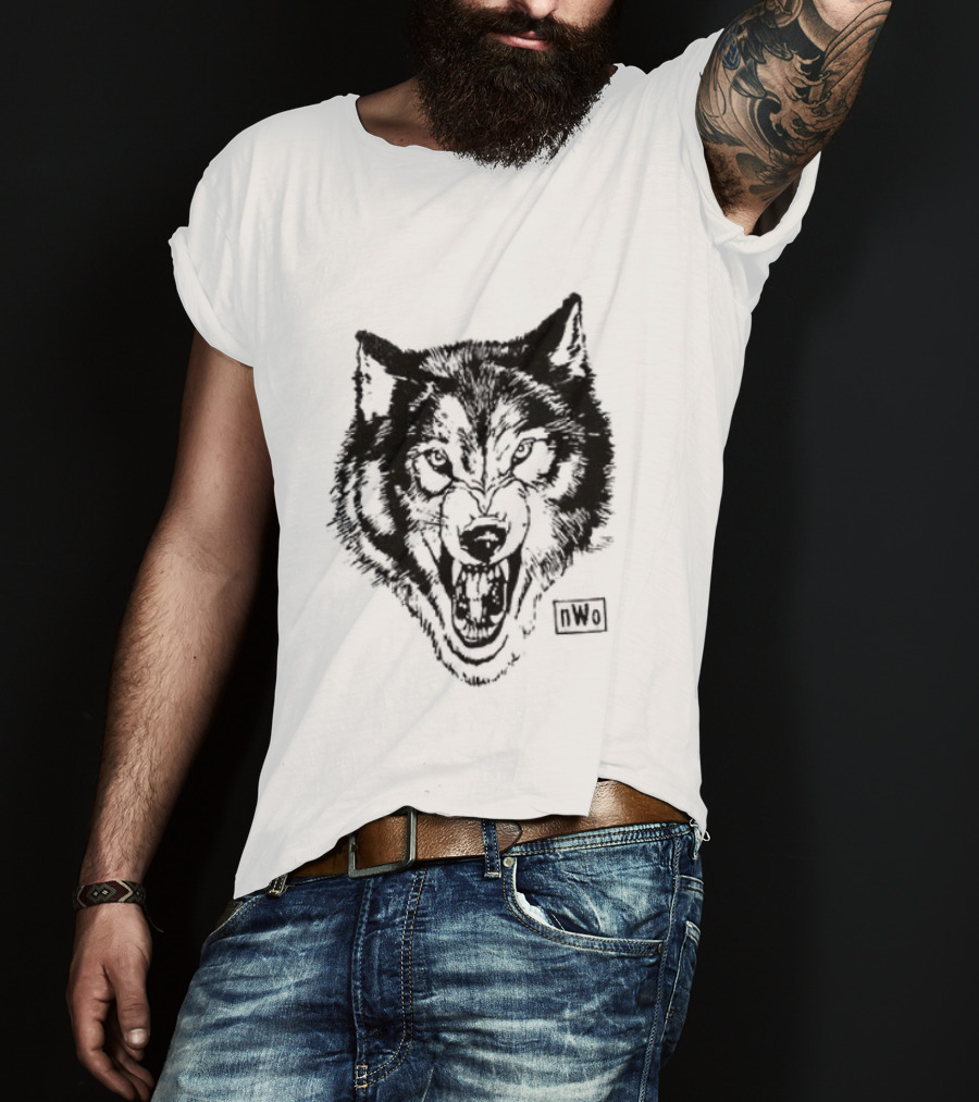 NWO New World Order Wolfpack Black Wolf Head T-Shirt