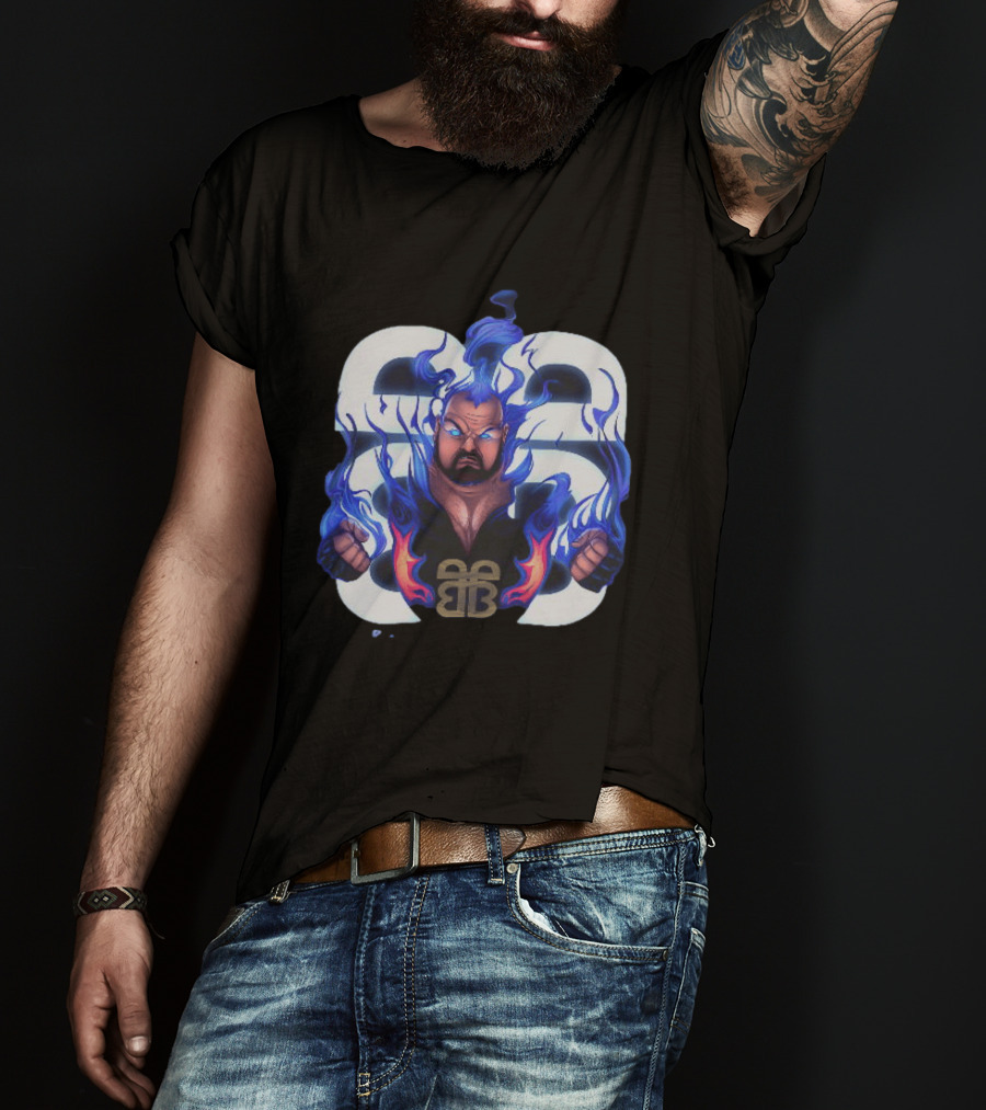 Bam Bam Bigelow WWE Flames New Jersey Devils Pro Wrestling T-Shirt