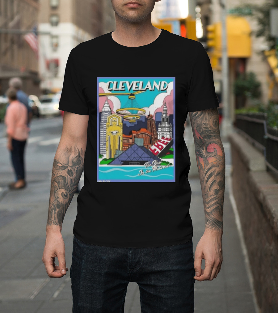 Cleveland The Best In The Midwest Only In City Skyline T-Shirt