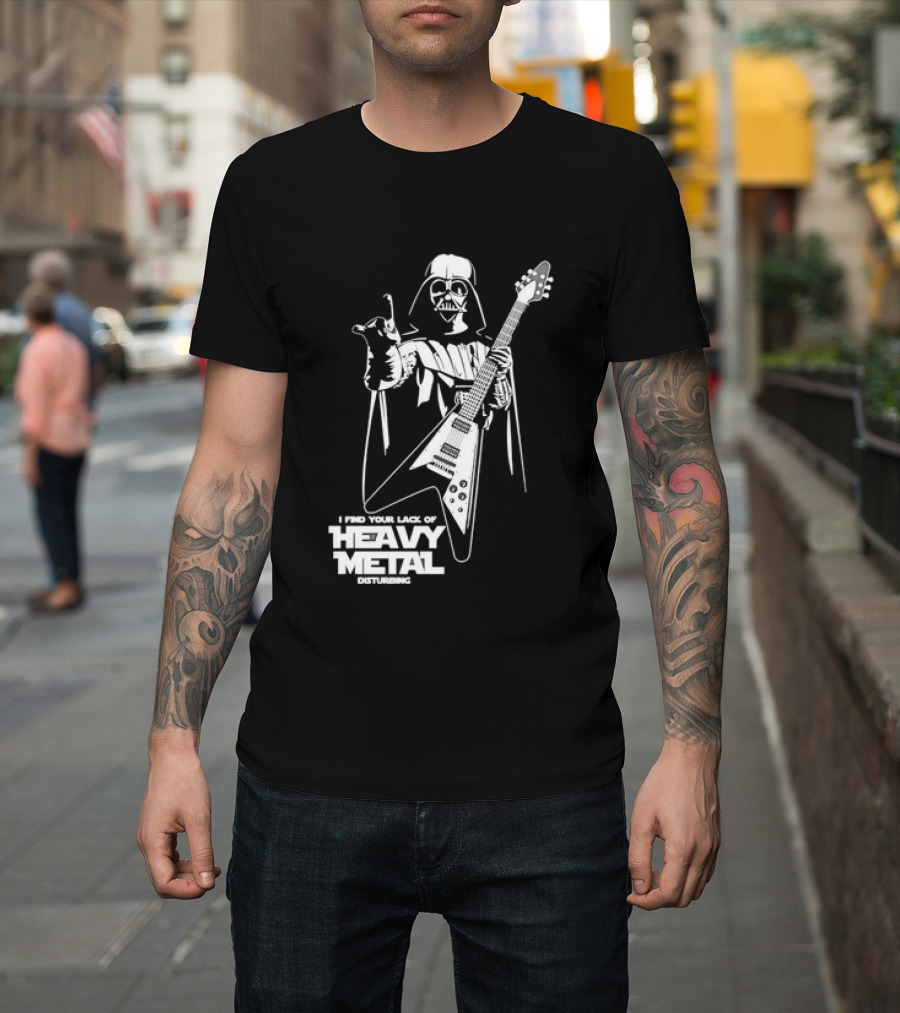 Darth Vader I Find Your Lack Of Heavy Metal Disturbing Guitar Jedi Star Wars T-Shirt