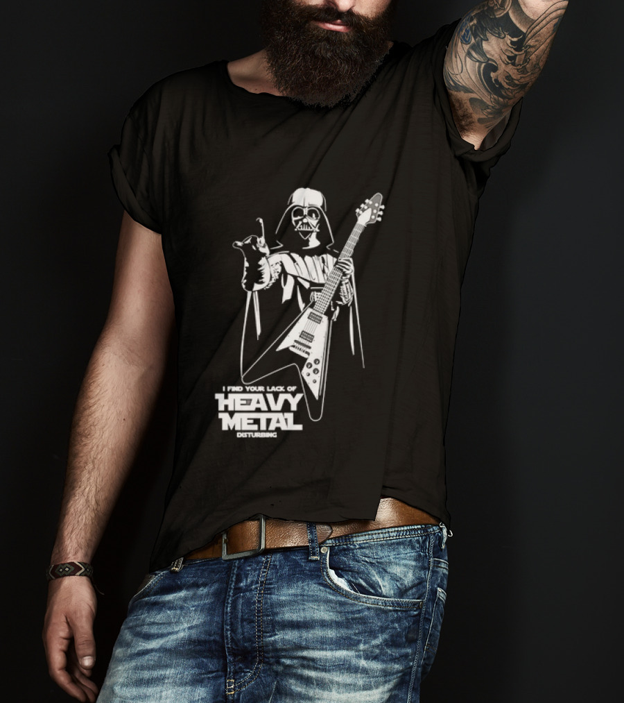 Darth Vader I Find Your Lack Of Heavy Metal Disturbing Guitar Jedi Star Wars T-Shirt