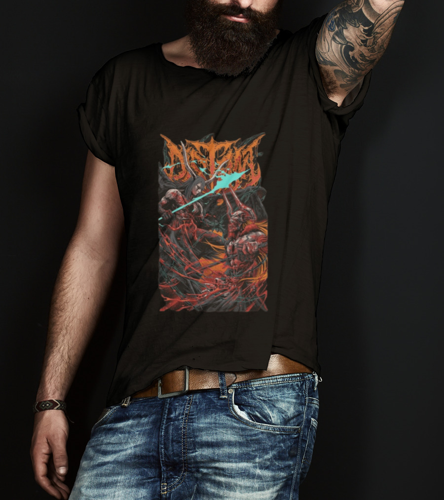 Distant Store Bleach Battle With Fantasy Horned Characters T-Shirt
