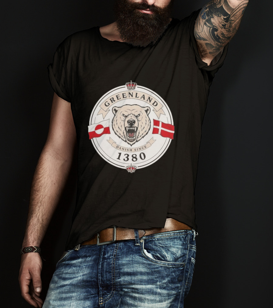 Greenland Danish Since 1380 Polar Bear Flags T-Shirt