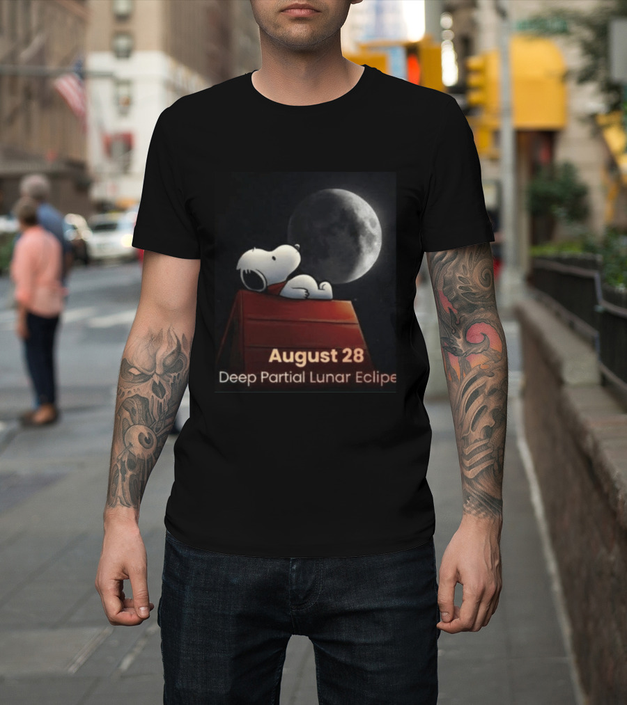 Snoopy August 28 Deep Partial Lunar Eclipse 2026 T-Shirt