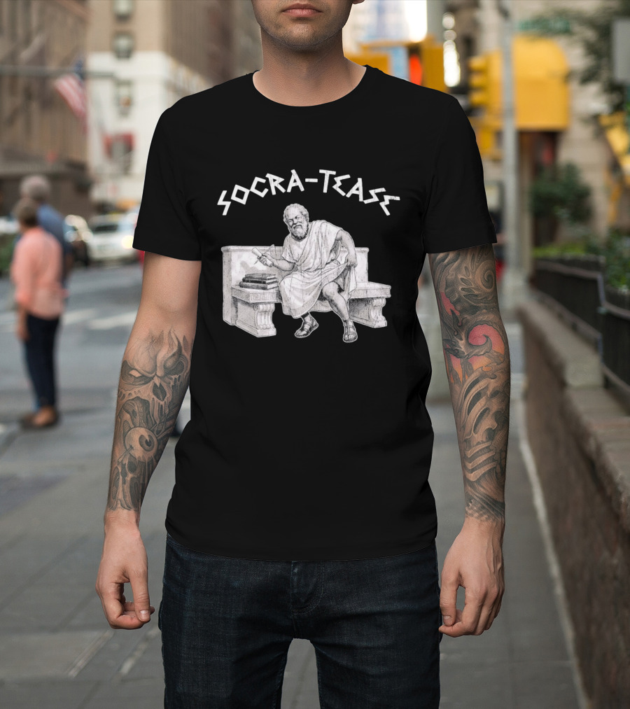 Socra Tease Socrates Philosopher Pun Philosophy Classic Bench T-Shirt