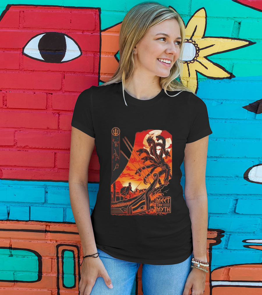 Meet The Myth Hydra Greek Mythology Hercules Dramatic Battle Scene T-Shirt