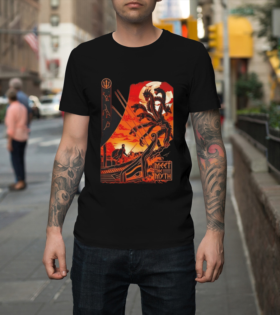 Meet The Myth Hydra Greek Mythology Hercules Dramatic Battle Scene T-Shirt