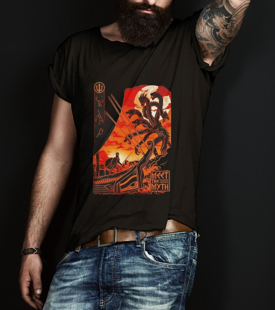 Meet The Myth Hydra Greek Mythology Hercules Dramatic Battle Scene T-Shirt