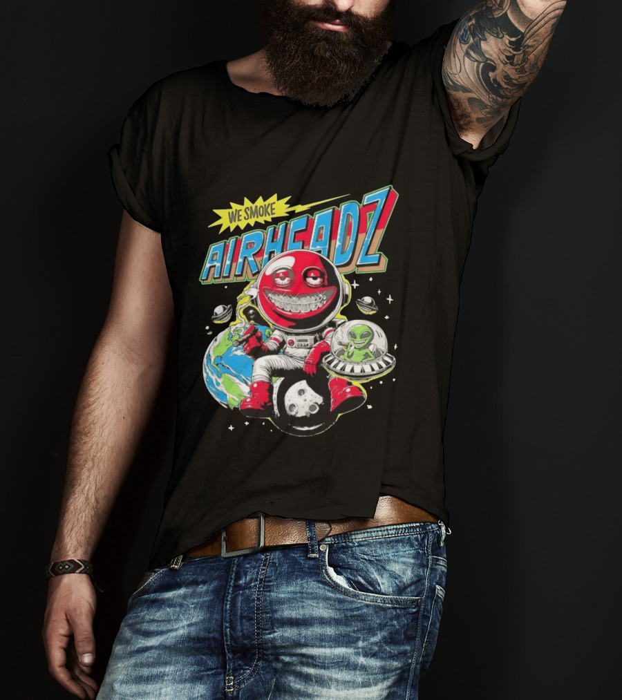 We Smoke Airheadz Astronaut Alien Space Adventure T-Shirt