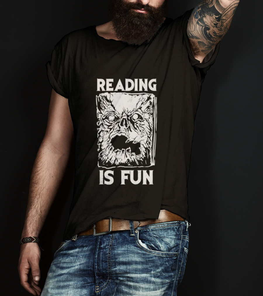 Necronomicon Reading Is Fun Creepy Face T-Shirt