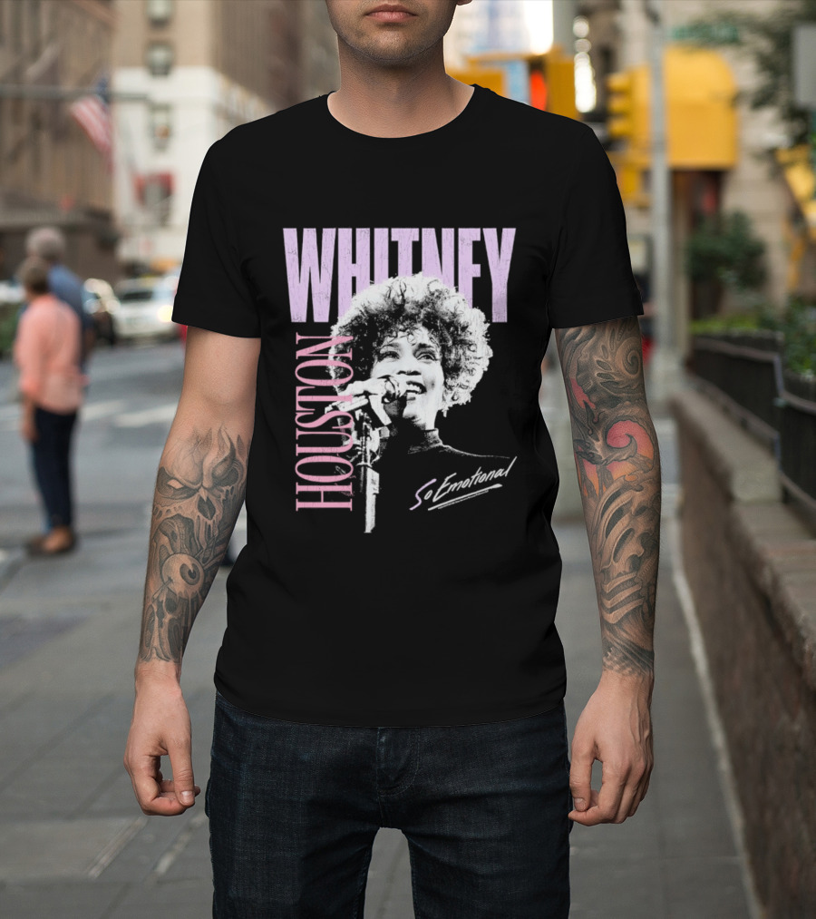 Whitney Houston So Emotional Distressed Vintage Pop Culture 80s T-Shirt