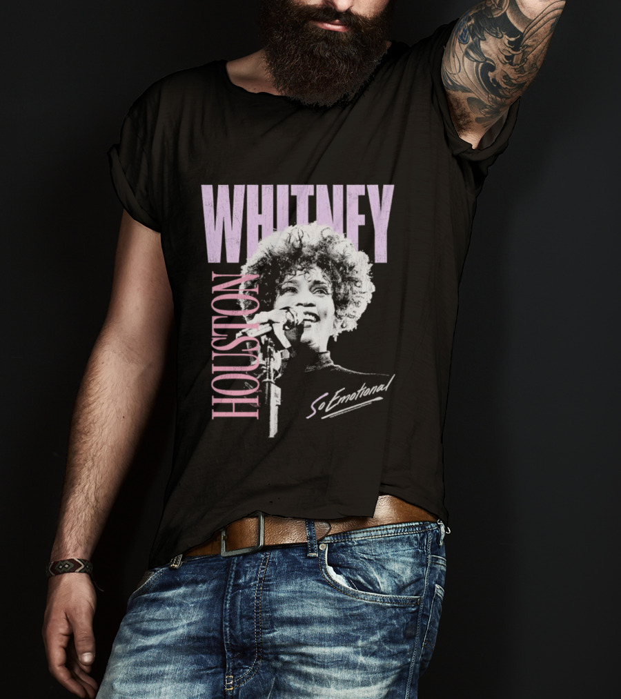 Whitney Houston So Emotional Distressed Vintage Pop Culture 80s T-Shirt