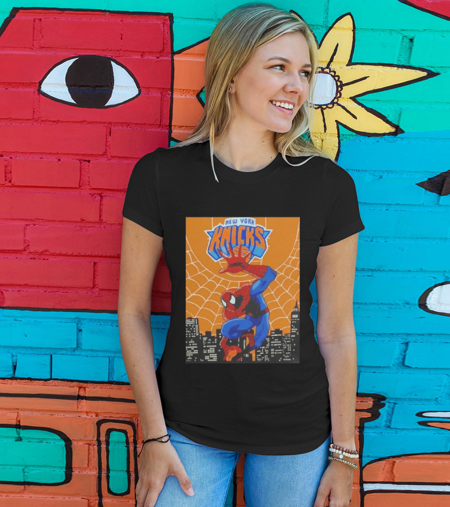 New York Knicks Spider Man Basketball T-Shirt